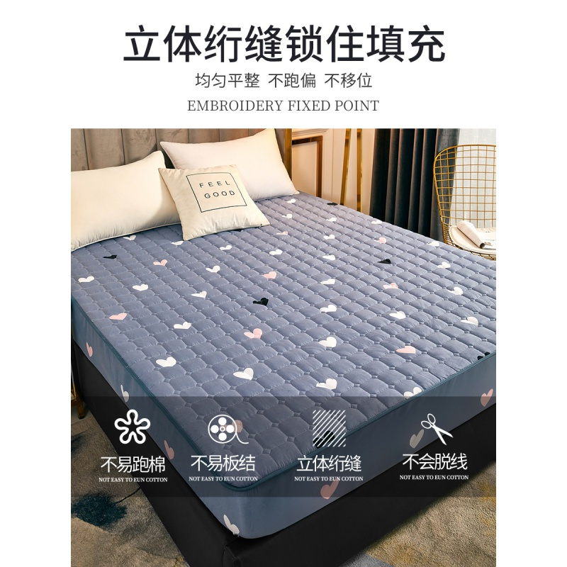 [精品特卖]夹棉床笠单件隔尿防水床罩床单防滑固定加厚床垫防尘保护套冰星梦