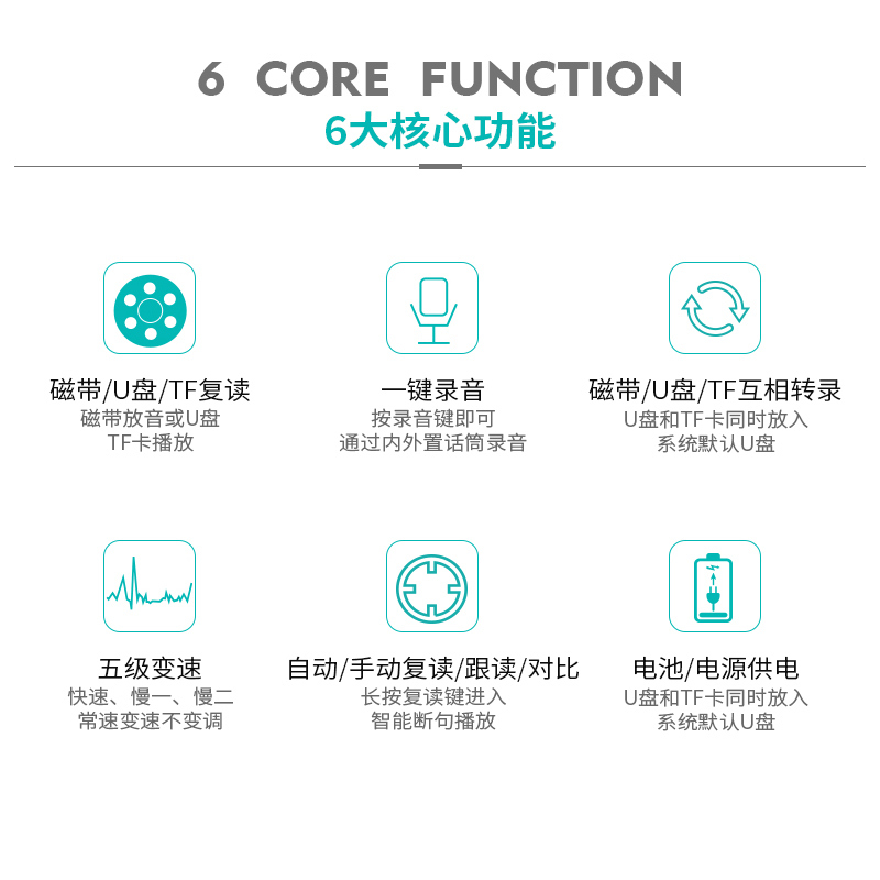 PANDA/熊猫F-331磁带U盘复读机插卡转录学生英语学习随身mp3播放器 红色