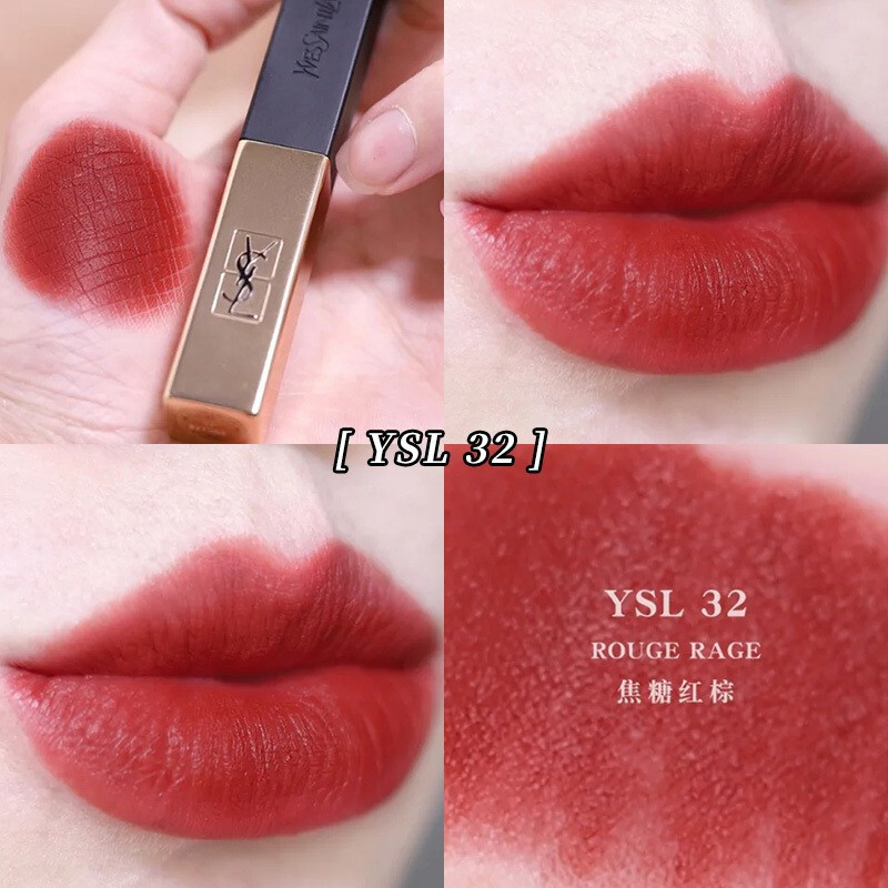 [国内专柜版]YSL 圣罗兰小金条口红#32焦糖红棕2.2g