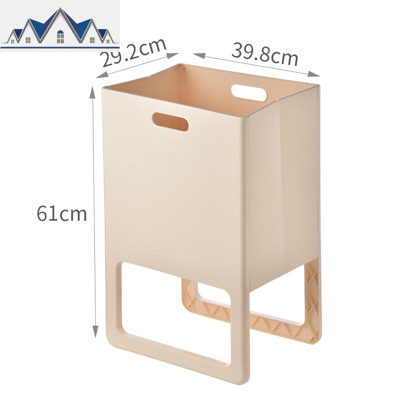 折叠脏衣篮壁挂家用大号脏衣服收纳筐可挂墙免打孔脏衣篮子洗衣篓 三维工匠收纳篮 落地式可折叠【米色】