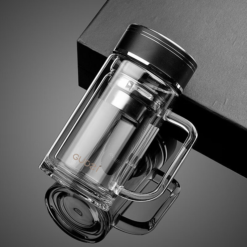 果兹玻璃杯350ml双层防烫经久耐用星朗款GZ-S53A高清大图