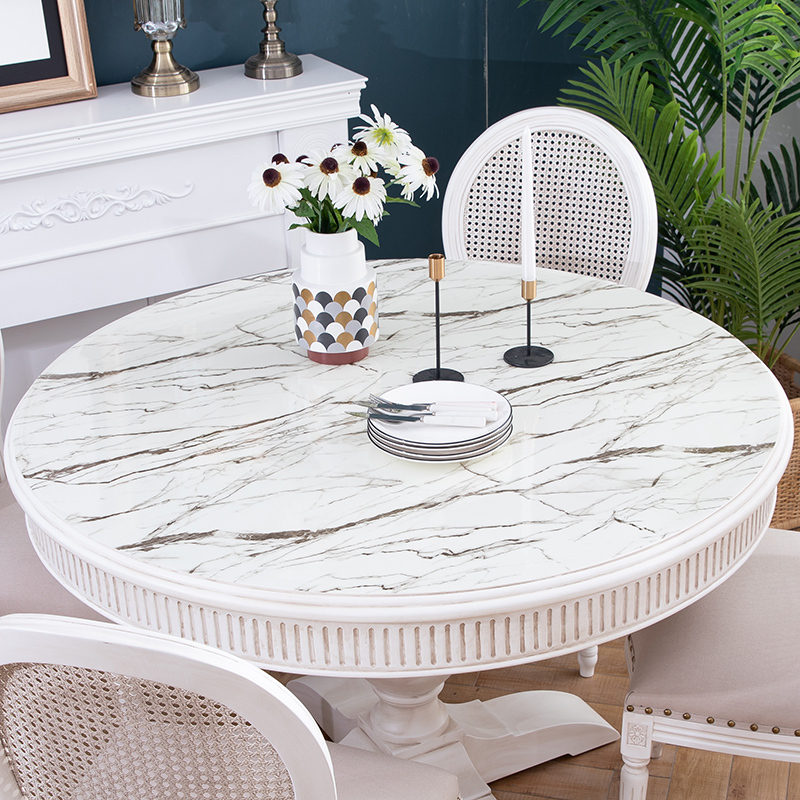 美帮汇圆桌布pvc防水防油防烫免洗圆形桌垫餐桌布不透明软玻璃水晶板