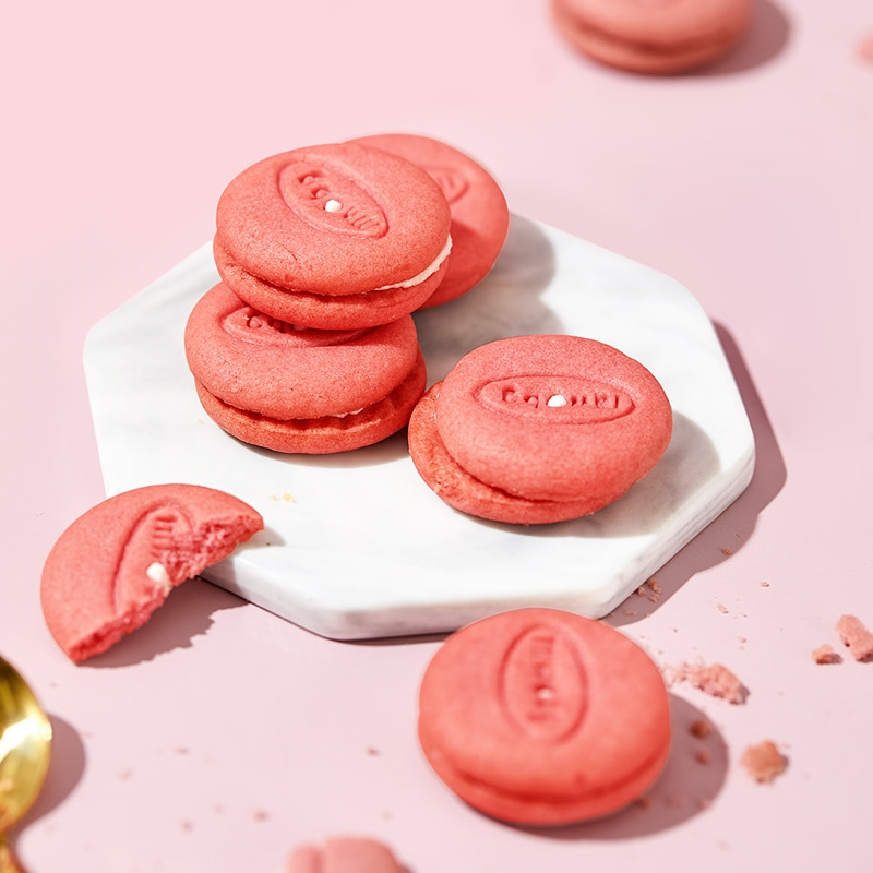 味滋源马卡龙饼干500g整箱奶油夹心饼干草莓味小包装网红零食品年货