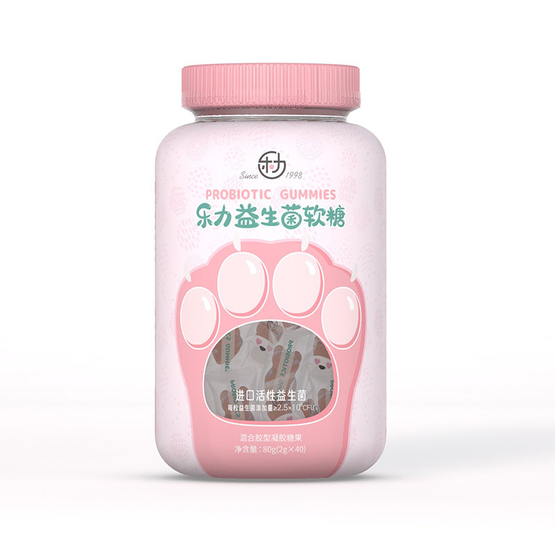 乐力益生菌 成人儿童大人孕妇肠胃肠道益生菌软糖 2g*40粒/瓶