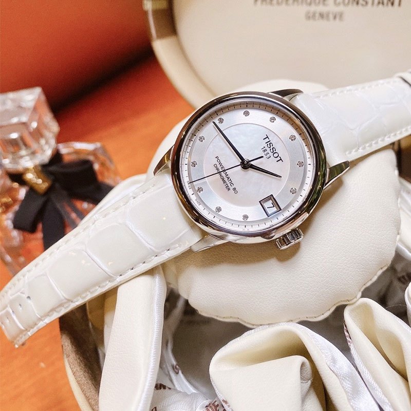 天梭tissot瑞士手表新款豪致系列时尚休闲小清新淑女风皮带机械表女表