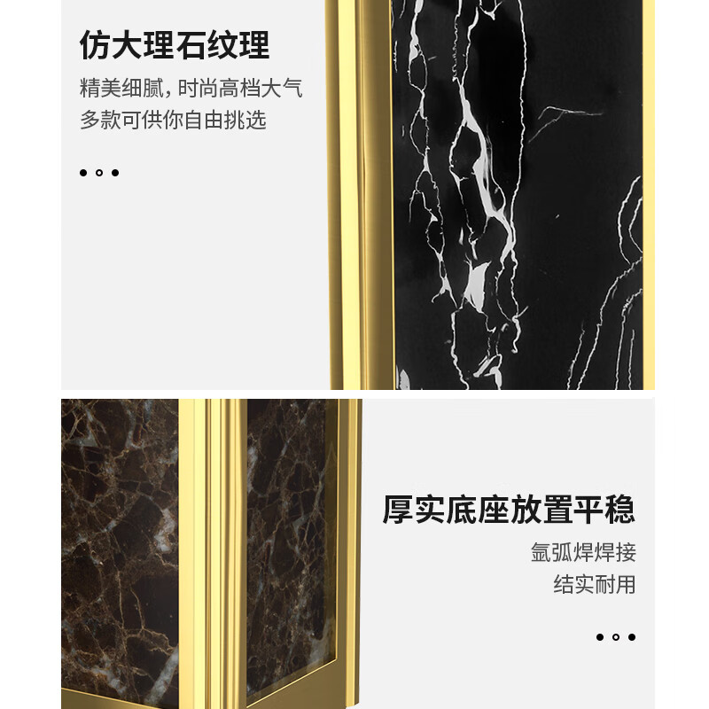 科力邦(Kelibang) KB1020 不锈钢上开垃圾桶 290*290*630 钛金黑白根 1个高清大图