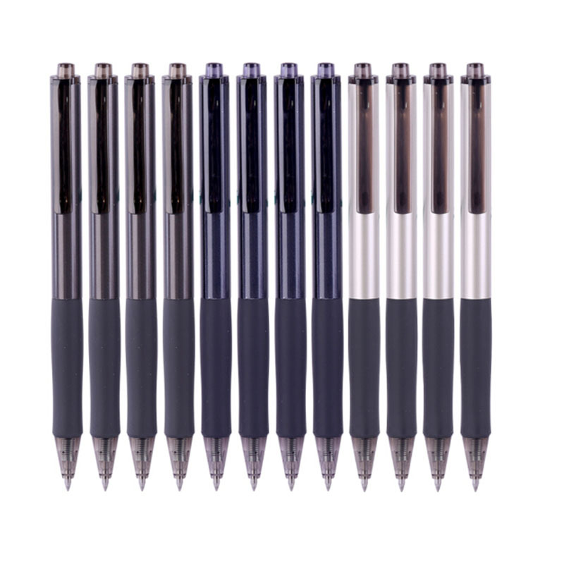 得力s15按动中性笔签字笔05mm黑色12支盒两盒装参数