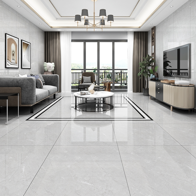 灰色全抛釉瓷砖800x800客厅新款通体大理石地板砖走廊墙砖玻化砖