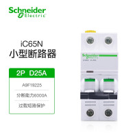 施耐德电气 断路器A9系列iC65N微型空气开关D型2P 双进双出 25A 双极空开断路器总闸A9F19225