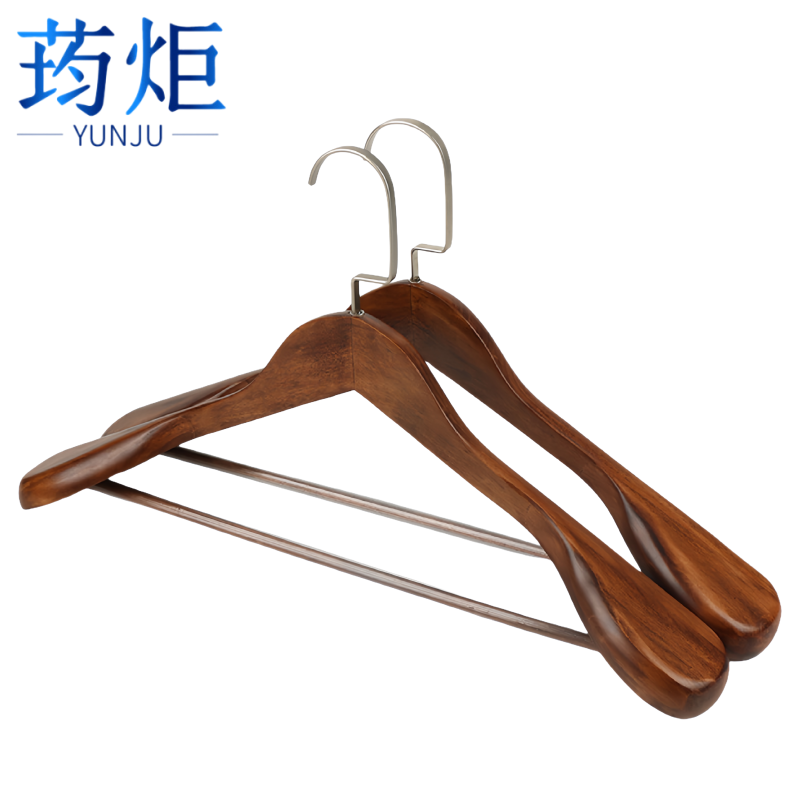 木质衣架45cm带齿单个高清大图
