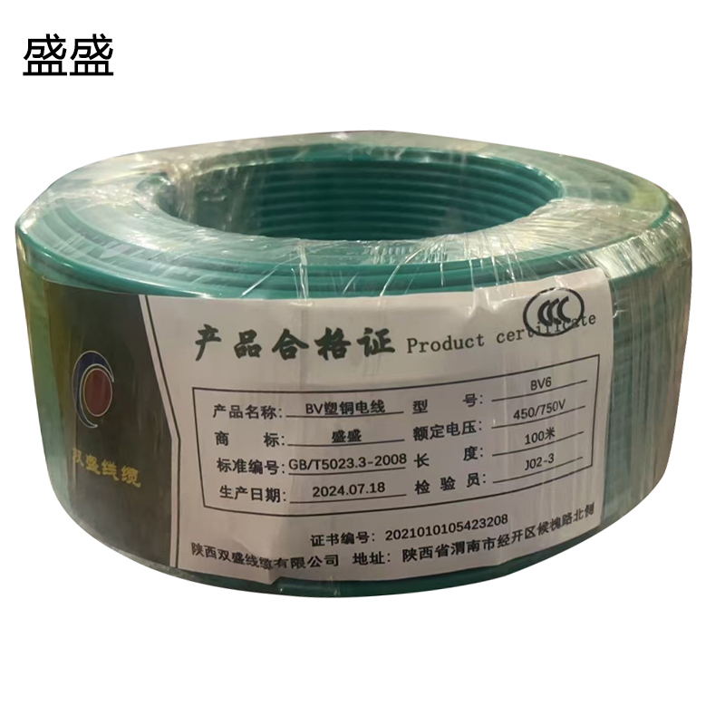 盛盛 单股塑铜线 BV6 100米/捆