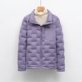 90绒新国标户外轻薄羽绒服女秋冬短款立领保暖上衣外套_282004 XL 浅紫色