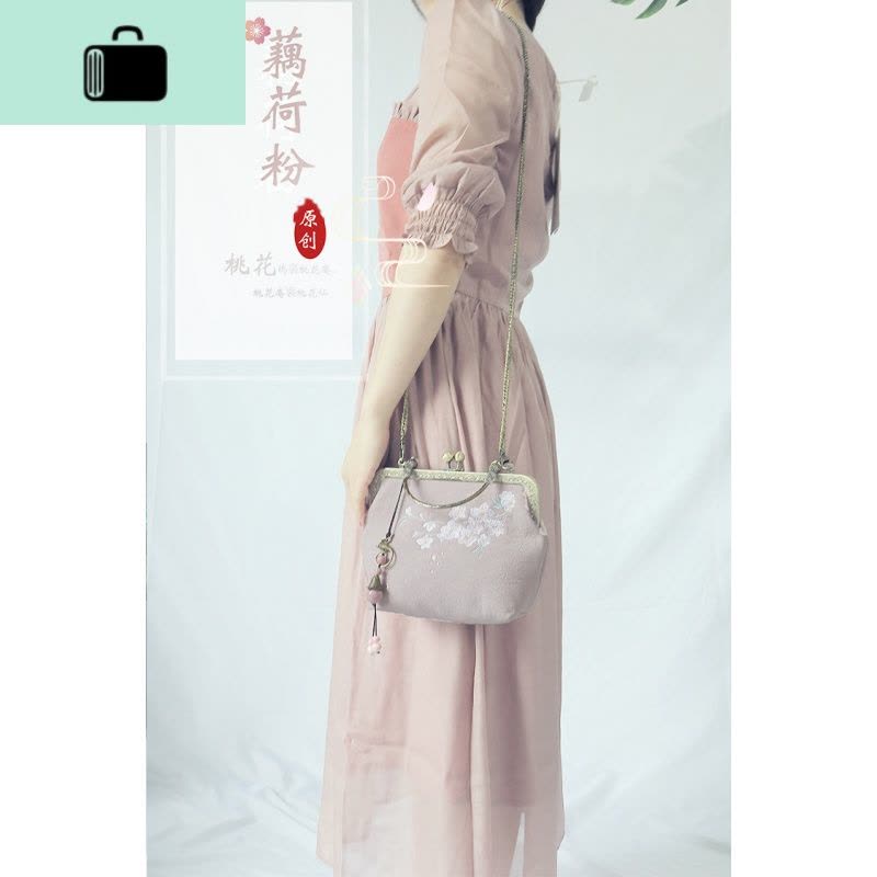 原创手工文艺复古刺绣手机中国风古风汉服手提包包口金包斜挎包女NEW LAKE女斜挎包图片