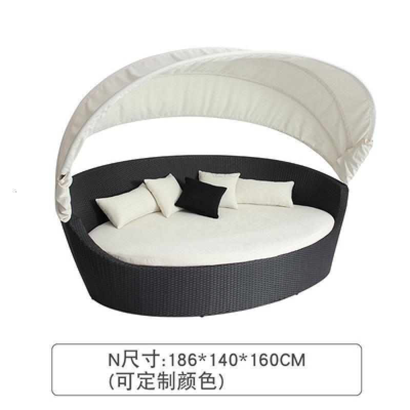 森美人户外大圆床休闲泳池藤编创意沙发床沙滩酒店躺床阳台懒人躺椅家具 N款