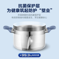 爱仕达汤锅 22cm抗菌不锈钢煮锅炖锅煲汤宝宝辅食锅奶锅煮面锅 明火燃气电磁炉通用TS22B7WG