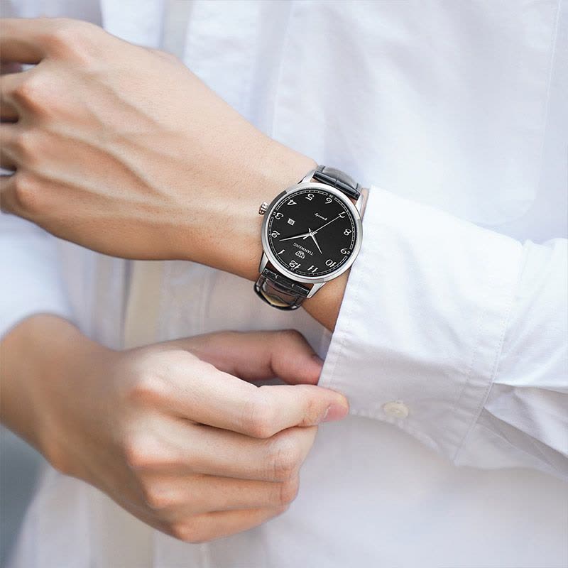 天王表(TIANWANG)手表 石英表皮带时尚休闲情侣表大气时尚男表简约休闲女士手表 3886图片