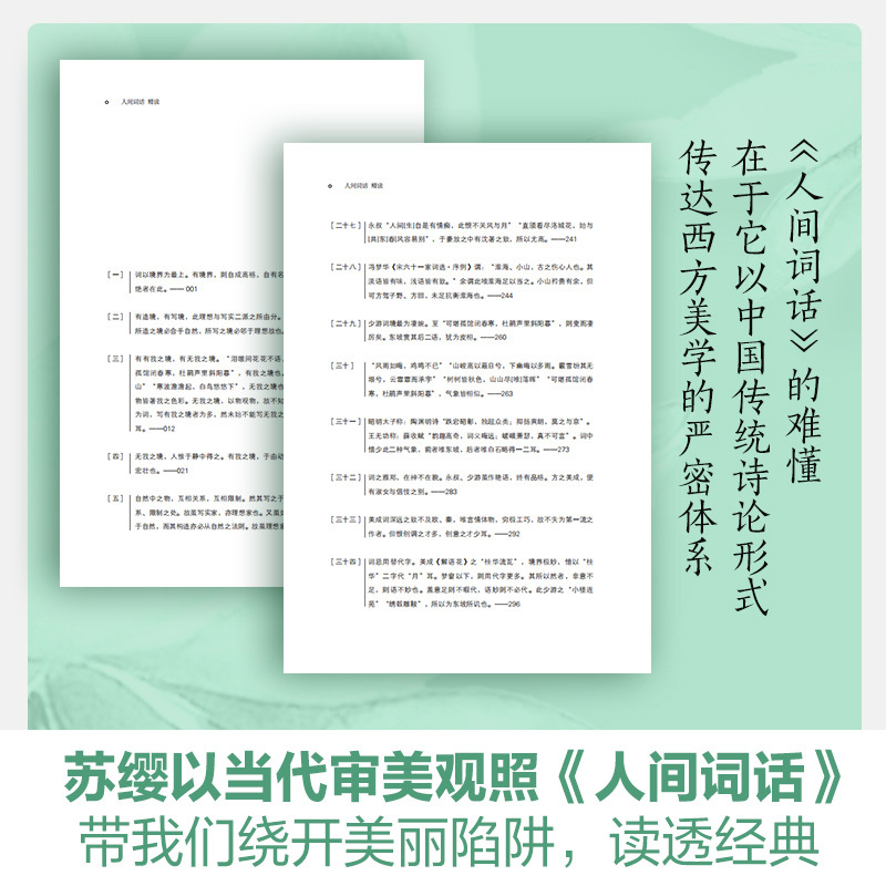 人间词话(精读) [正版]人间词话精读苏缨王国维诗经融和中国传统诗论西方美学理论解读文学批评注释赏析中国古诗词书籍搭