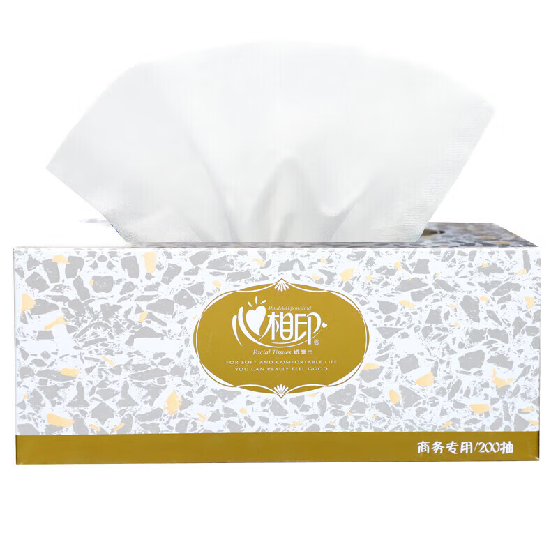 心相印 抽纸纸巾餐巾纸商用擦手纸盒装 2层*200抽*36盒 整箱 D200高清大图