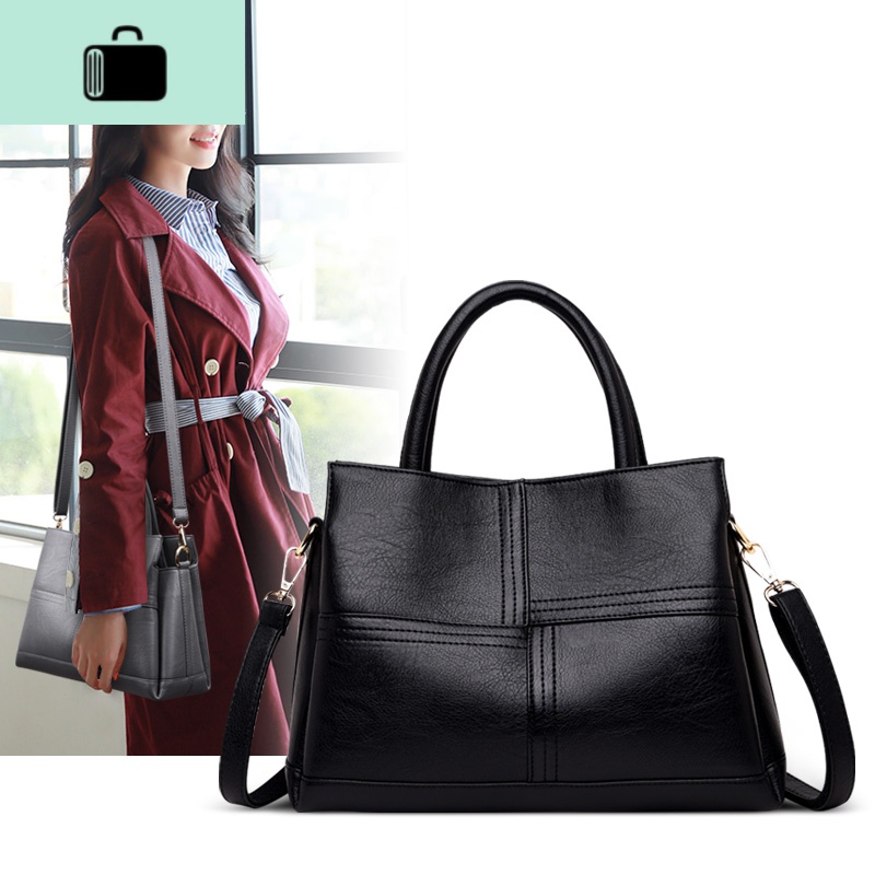 大容量包包女2020新款百搭斜挎大包简约软皮女士单肩妈妈手提包潮NEWLAKE高清大图