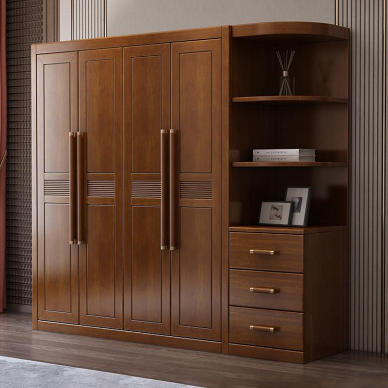 采百木caibaimu实木衣柜原木实木家用卧室收纳柜现代简约六门简易储物