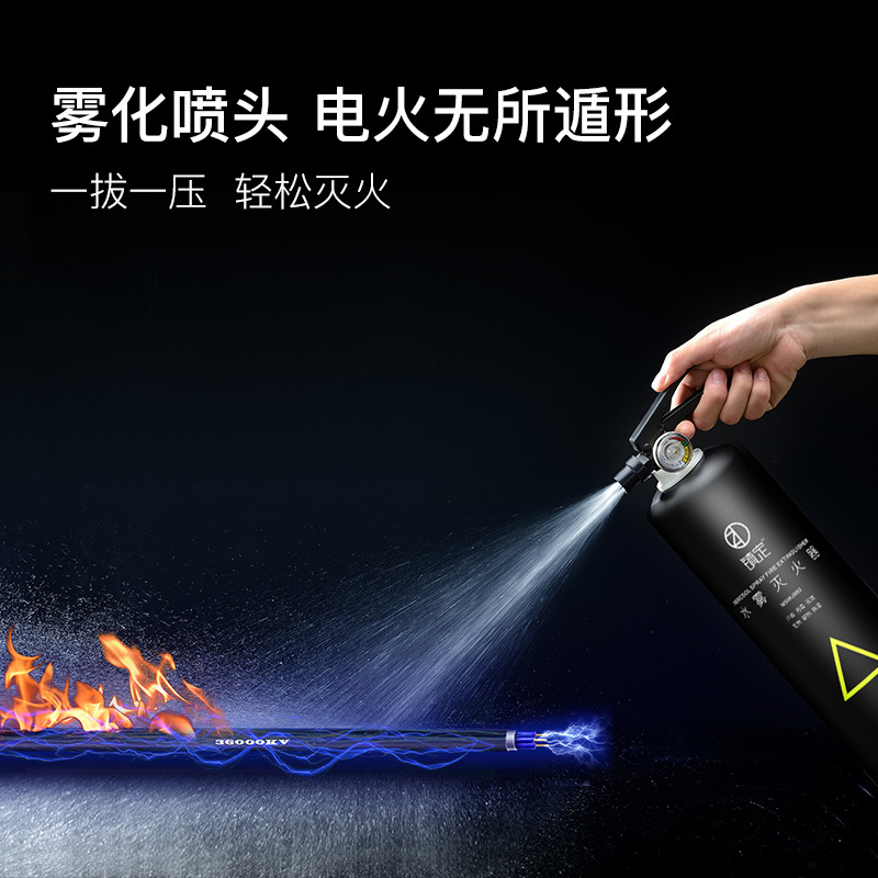 镇定车载灭火器水基小型便携汽车家用车用店用年检消防器材950ml