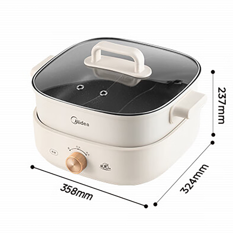 美的(Midea) 家用多功能分体式鸳鸯电火锅电煮锅6L大容量 MC-HGS303002