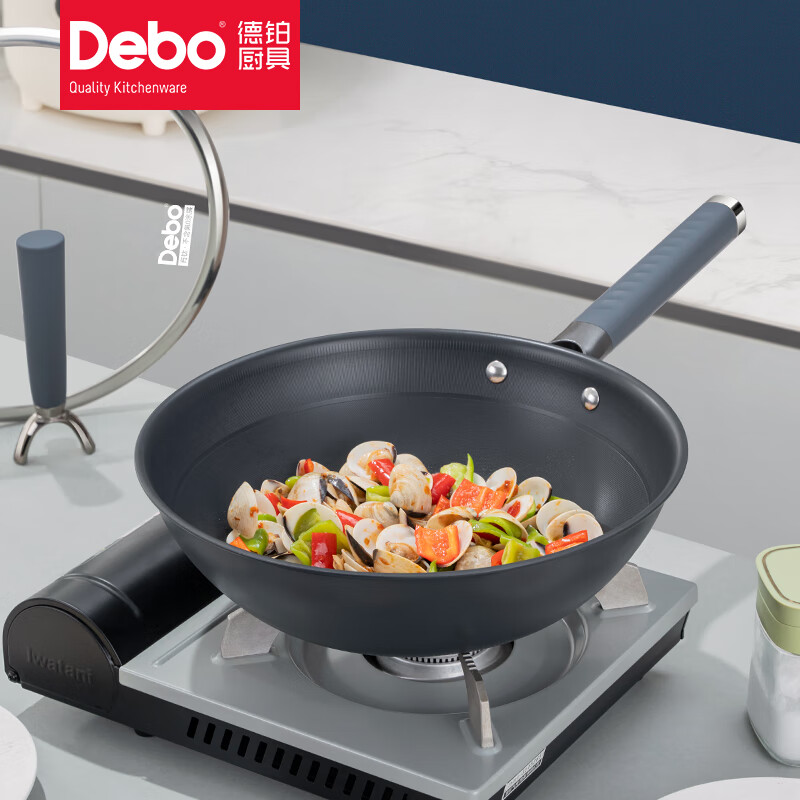 德铂(Debo)帕拉格无涂层不粘炒锅无油烟有钛32cm锅DEP-DS405高清大图