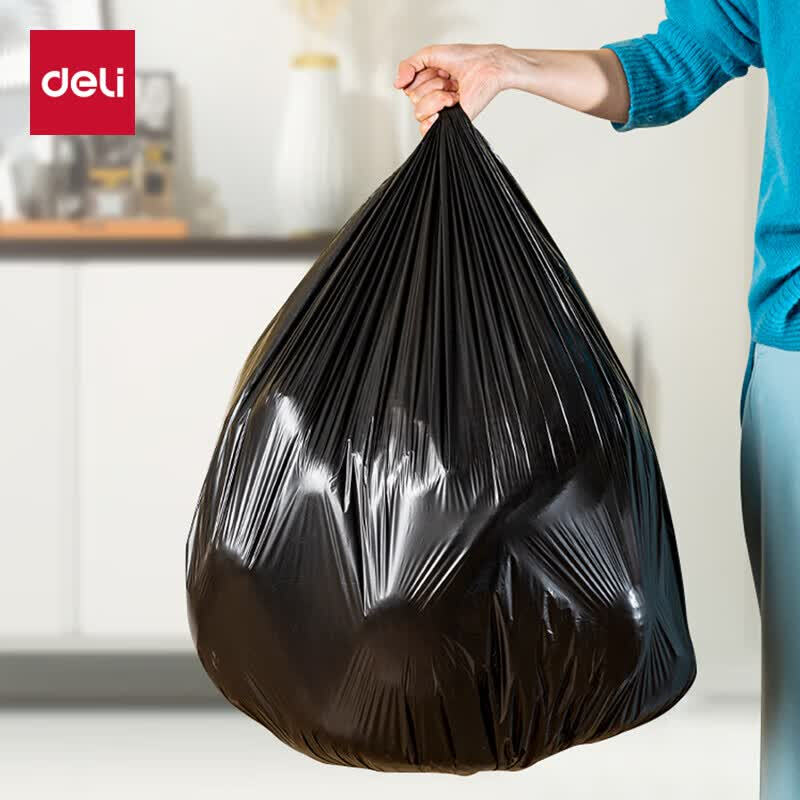 得力(deli)得心单卷(10只)加厚八角点断式办公生活大容量垃圾袋100*120cm高清大图