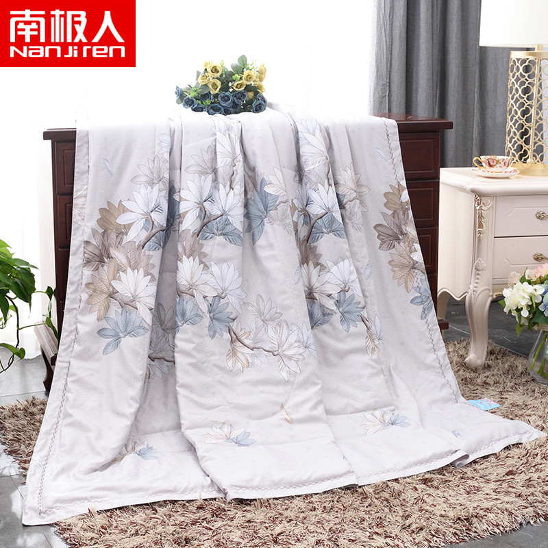 南极人(NanJiren)家纺 可水洗天丝夏被纤维平纹夏凉被 床上用品花朵/草/叶子空调被子被芯