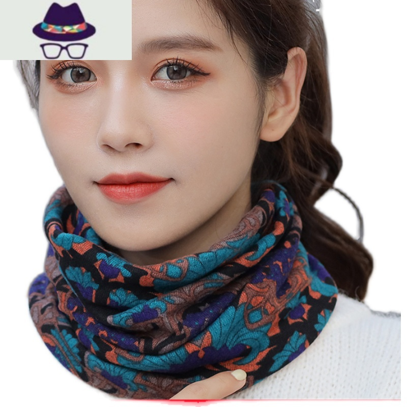 脖套女冬季户外保暖魔术头巾女防风骑行面罩护脖帽子防风防寒围脖fish