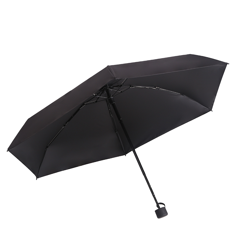 便携五折伞女防晒防紫外线太阳伞折叠黑胶遮阳伞两用晴雨伞男自动
