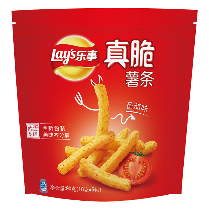 厂家直营店乐事lays零食休闲食品真脆薯条番茄味90g百事食品客户