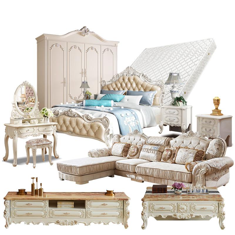 森美人欧式双人公主床全屋购主卧现代简约整套家具卧室家具套装组合全屋高清大图
