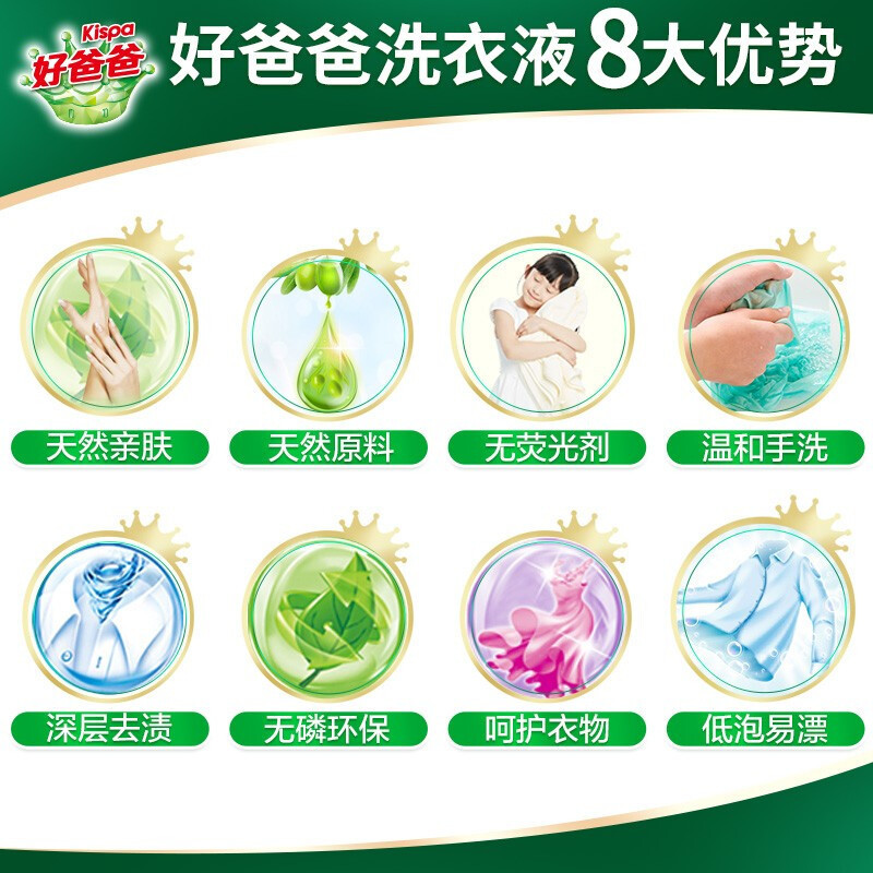 好爸爸(Kispa)天然亲肤洗衣露特惠装（手洗专用）950克