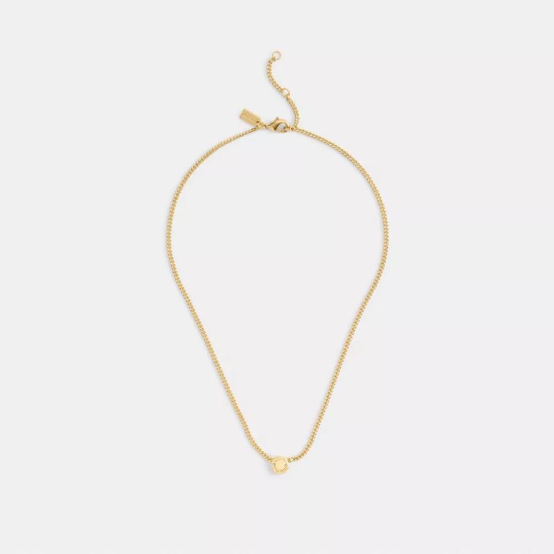 COACH女士锁骨链铆钉吊坠项链可调节长度百搭潮款高清大图