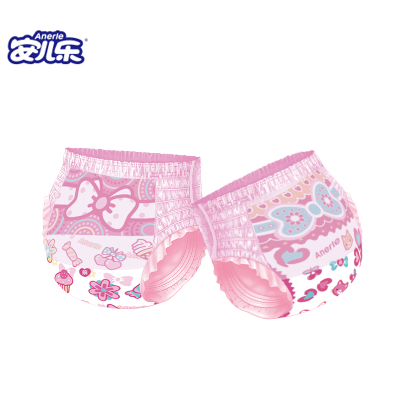 安儿乐(Anerle)扭扭弹力裤女宝宝拉拉裤大号L96+8片(9kg-14kg)尿不湿彩箱装(国产)高清大图