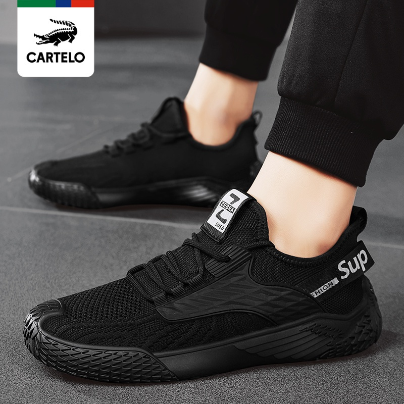 线下专柜同款卡帝乐鳄鱼cartelo新款透气飞织潮鞋男鞋运动鞋透气休闲