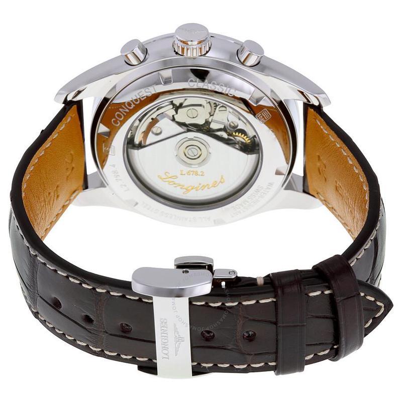 浪琴longines 瑞士手表 男表 新款康卡斯系列 三眼计时月相盘 时尚