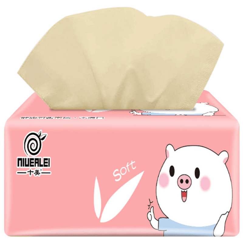 家柏饰(CORATED)竹浆抽纸4包卫生纸3层纸巾实惠装餐巾纸擦手纸便携带