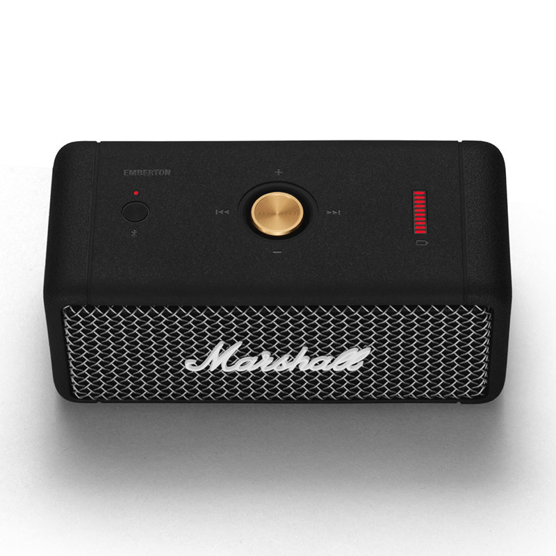 马歇尔(Marshall)EMBERTON音箱 黑色 便携式无线蓝牙家用户外防水小音响 重低音炮小钢炮