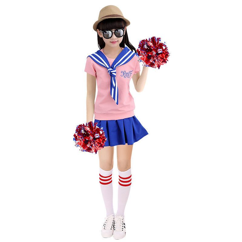 拉拉队啦啦队服装女学生舞蹈演出儿童表演套装六一儿童幼儿小海军
