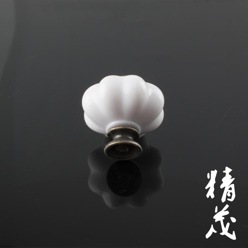 精茂-023大号欧式田园乡村亚克力拉手抽屉橱衣柜把手南瓜拉手 图片色