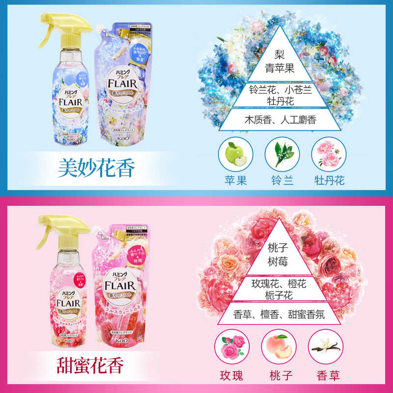 日本原装花王FLAIR衣物柔顺剂防静电喷雾抗菌除臭抗皱除静电270ml高清大图