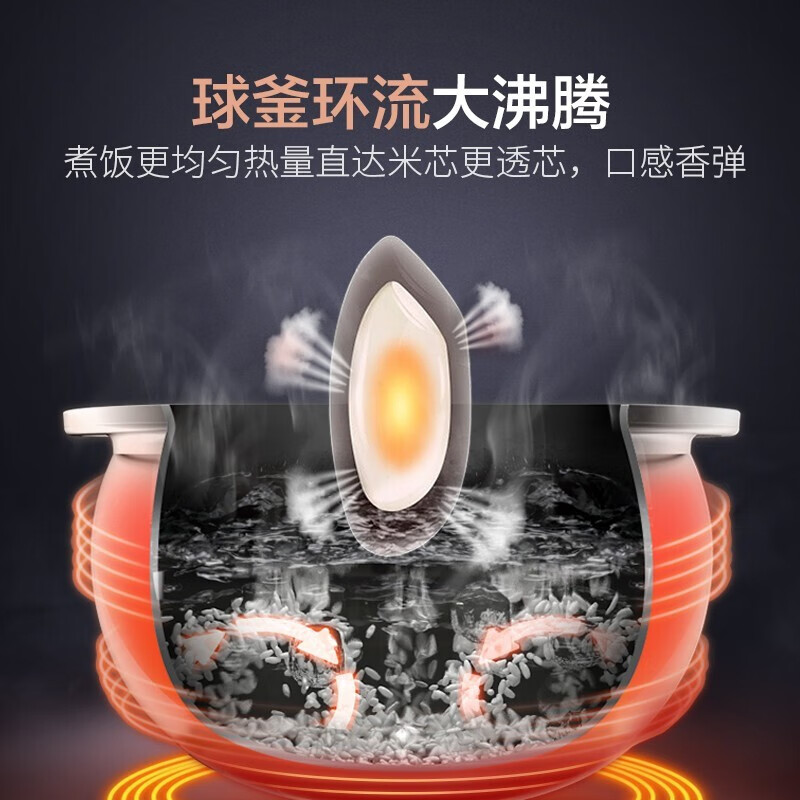 苏泊尔(SUPOR)电饭煲 电饭锅4L 蓝钻球釜内胆4-5人家用煮粥锅 微压柴火饭多功能智能煮饭锅 SF40FC873高清大图