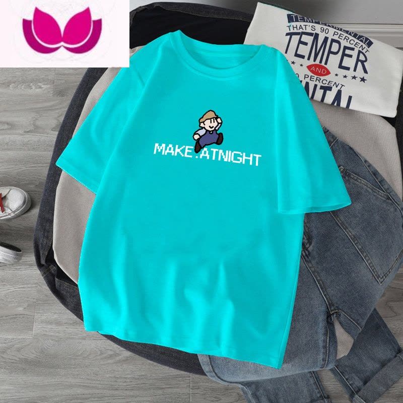 七斓短袖t恤男2023年夏季新款情侣款宽松体恤衫潮牌白色打底衫ins图片