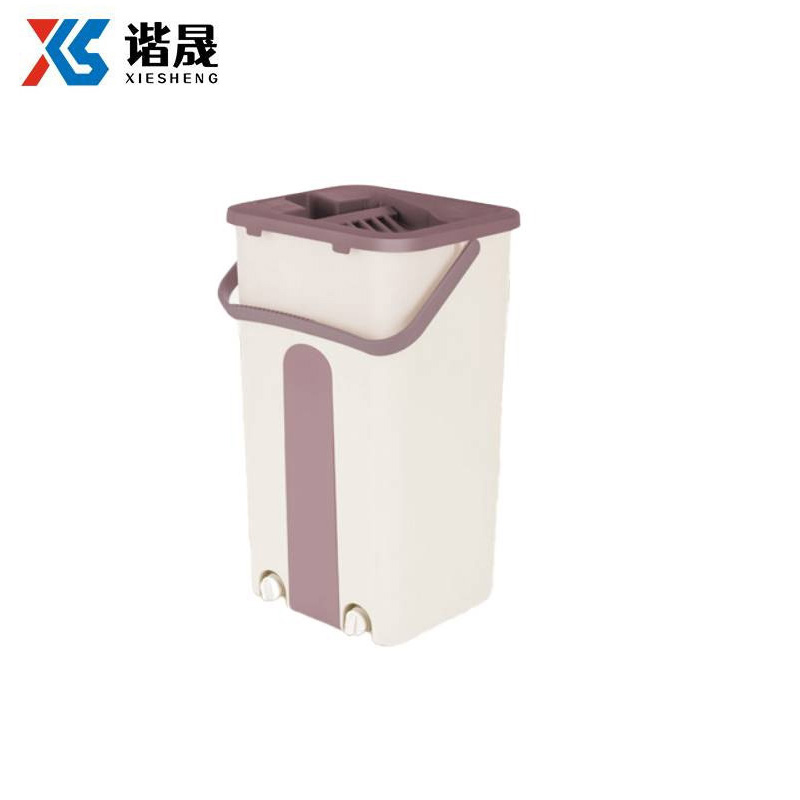 谐晟 免手洗平板拖把套装 绿色 普通款 拖把桶+拖把+2布 1套高清大图