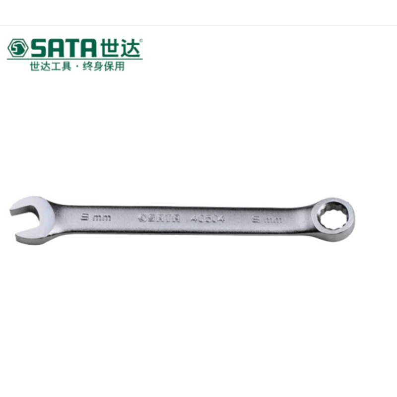sata世达 扳子 汽车维修保养雾面电镀欧式两用单开口扳手单支装 40514-欧式两用扳手18MM