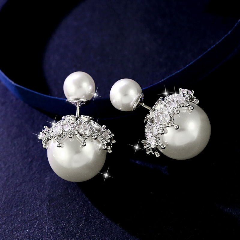 925银耳钉女士珍珠耳钉耳环女时尚银耳饰韩版饰品 配饰 首饰生日礼物