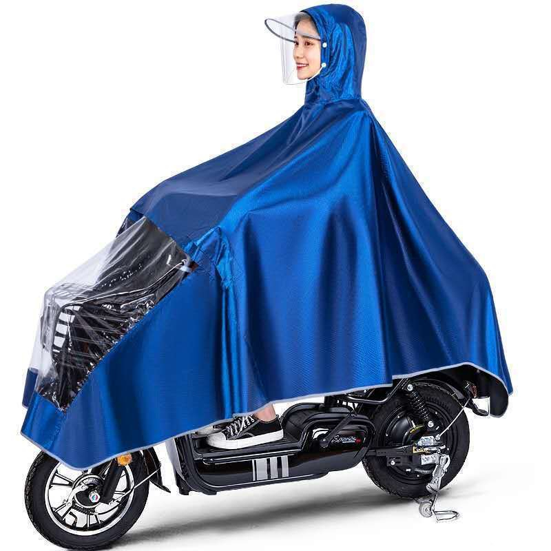 苏宁宜品 电动车雨衣(红色/4XL)成人雨披骑行男女全身单人时尚遮脸防暴雨