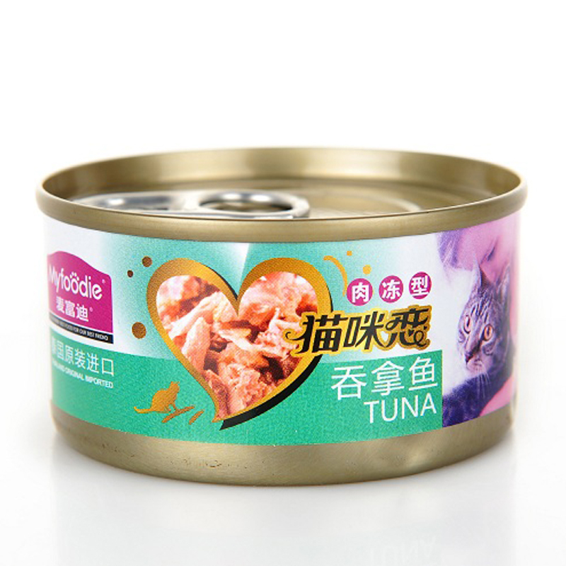 麦富迪猫罐头麦富迪猫咪主食罐猫咪恋肉冻型80g-吞拿鱼+蟹肉 幼猫零食营养增肥湿粮